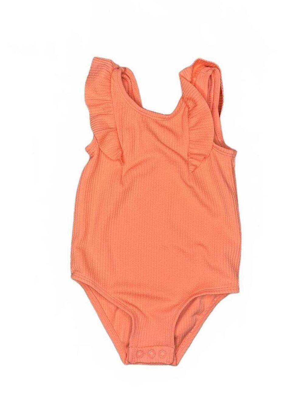 Carter's Coral Ribbed Ruffle One-Piece Swimsuit 18M